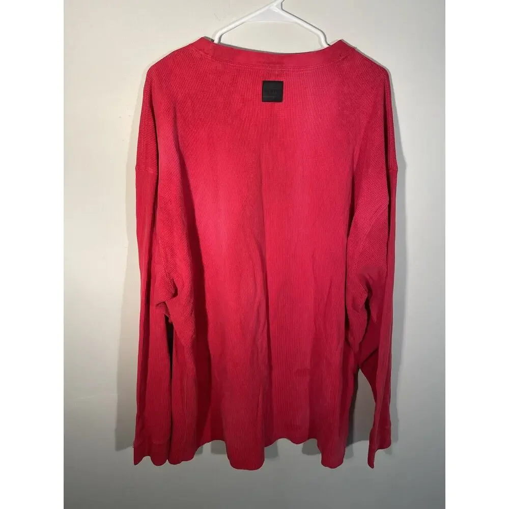 VTG Marithe Francois Girbaud Long Sleeve Distressed Grudge Red Crewneck Sz XXXL‎
